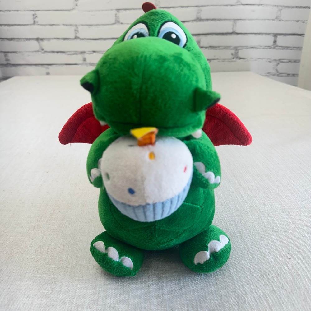 LEGOLAND Aurora World Ollie the Dragon Plush Green Dragon with Cupcake 10 Inch